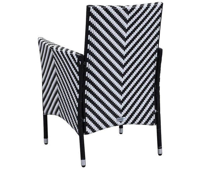 Комплект маса и 4 стола за екстериор Malaga Stripes Black