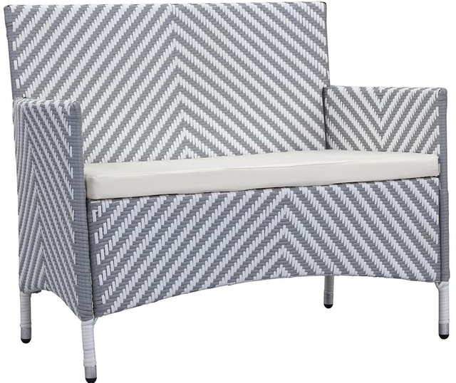 Set mobilier pentru exterior 4 piese Venice Stripes Grey White