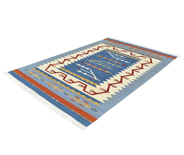 Kilim Blue and Red Szőnyeg 75x125 cm