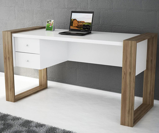 Pisalna miza Lord White Walnut