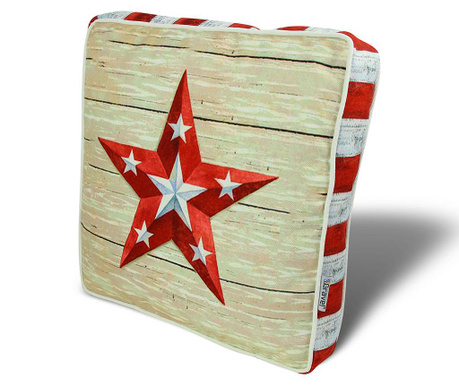 Μαξιλάρι καθίσματος Star Red White 42x42 cm