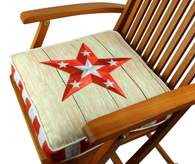 Sedežna blazina Star Red White 42x42 cm