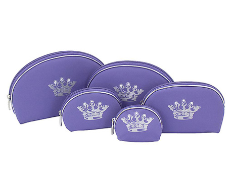 Комплект 5 чанти за козметика Queen Purple