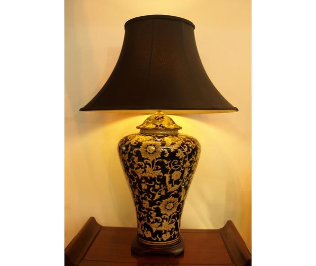 Lampa Floral Black