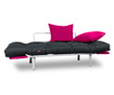 Sofa extensibila Sera Tekstil, Relax Smoked Pink, gri fumuriu/roz