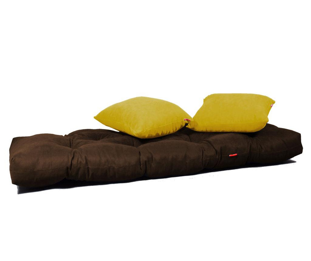 Sofa extensibila Minderim, Relax Brown Yellow, maro/galben