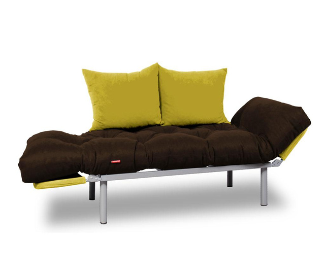 Sofa extensibila Minderim, Relax Brown Yellow, maro/galben