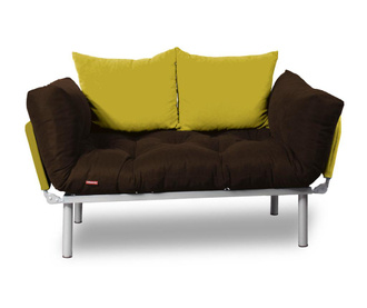 Sofa extensibila Minderim, Relax Brown Yellow, maro/galben