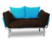 Sofa extensibila Minderim, Relax Brown Turquoise, maro/turcoaz