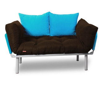 Sofa extensibila Minderim, Relax Brown Turquoise, maro/turcoaz