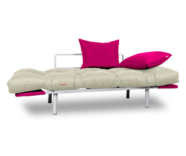 Sofa extensibila Minderim, Relax Cream Pink, crem/roz