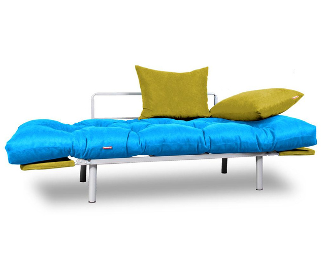 Sofa extensibila Minder, Relax Turquoise Yellow, turcoaz/galben