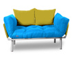 Sofa extensibila Minder, Relax Turquoise Yellow, turcoaz/galben