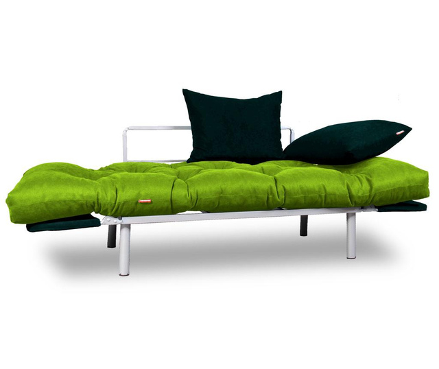 Sofa extensibila Sera Tekstil, Relax Green Black, verde/negru