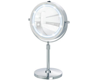Oglinda cosmetica cu LED Wenko, Lumi, otel, 21x14x38 cm