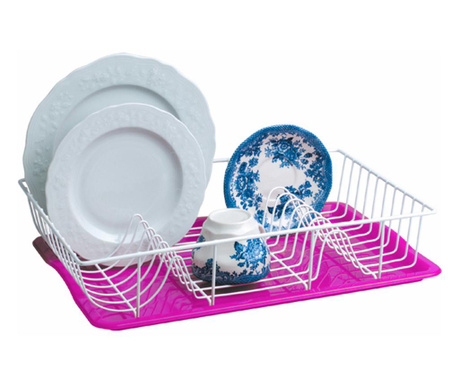 Στεγνωτήριο πιάτων με δίσκο Printol Pink