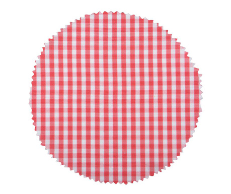 Set 6 textile pentru capace borcane Esschert Design, Red & White, poliester
