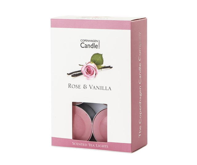 Set 12 dišečih sveč Rose and Vanilla