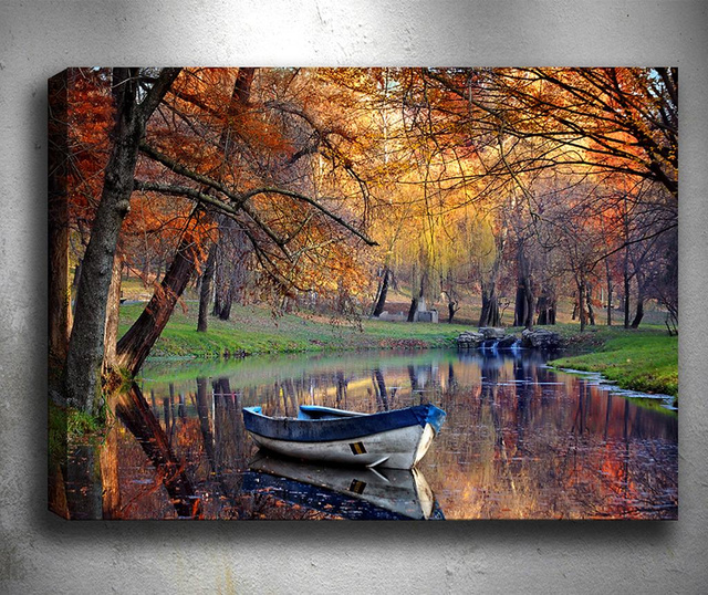 Πίνακας 3D Boat Lake 50x70 cm