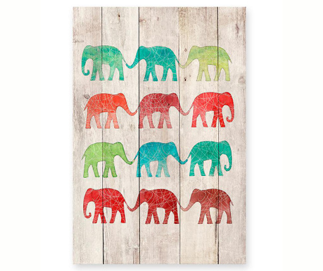Tablou Surdic, Elephant, lemn de pin imprimat