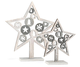 Set 2 dekoracij Silver Star
