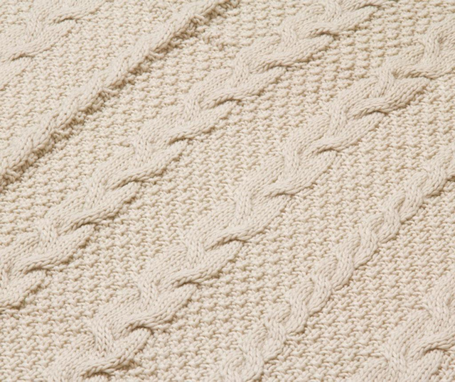 Gliss Knitted Beige Pléd 125x150 cm