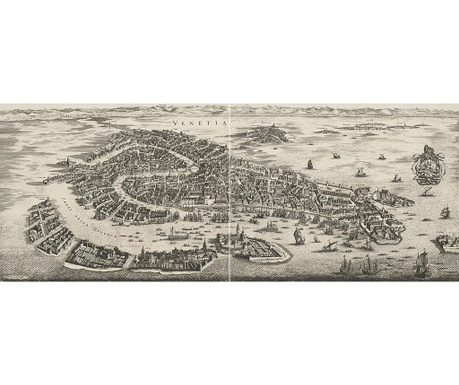 Zestaw 2 obrazy Venice Map 1694 51x65 cm