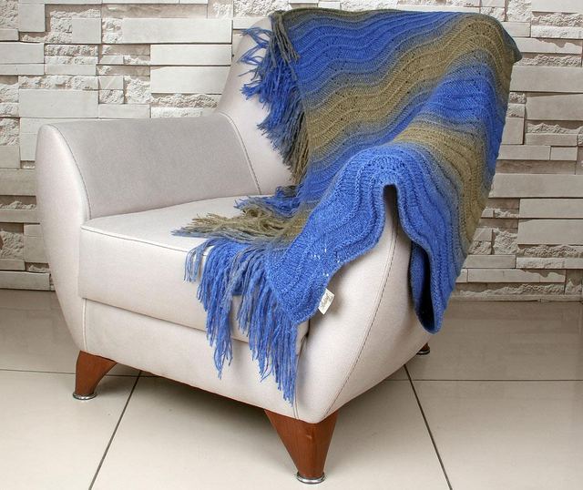 Pokrivač Anne Blue Khaki 130x170 cm