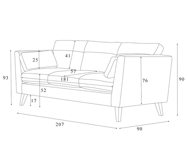 Sofa trosjed Elisa Beige