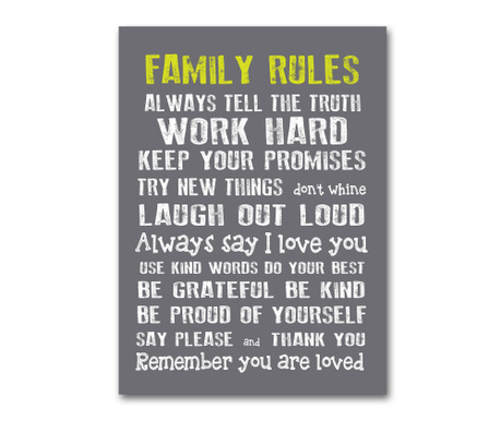 Slika Family Rules Grey