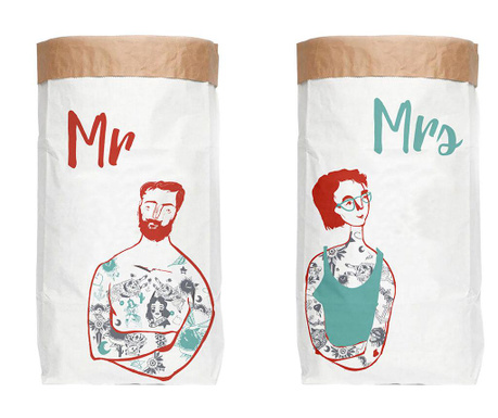 Set 2 vrećice za spremanje Mr and Mrs
