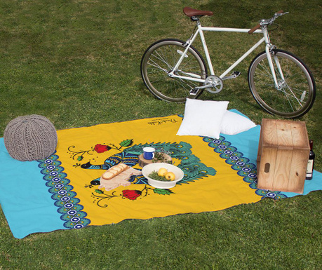 Patura pentru picnic Frida Kahlo, Peacock