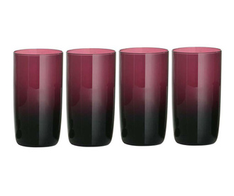 Set 4 čaše Ava Tall Purple 400 ml