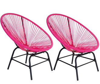 Set 2 scaune pentru exterior Limeria Pink