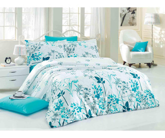 Posteljnina Single Sateen Supreme Garden Blue 160x220