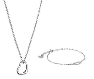 Set lantisor cu pandantiv si bratara Dakota Silver