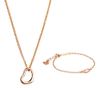 Set lantisor cu pandantiv si bratara Dakota Rose Gold