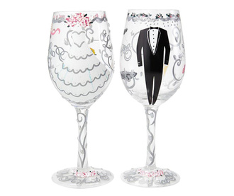 Комплект 2 чаши за вино Bride & Groom