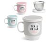 Set 3 cani cu capac si infuzor Tea & Relax 350 ml