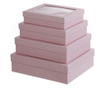 Set 4 cutii cu capac Simple Pink