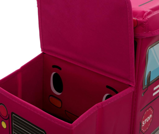 Кутия с капак за съхранение на играчки Red School Bus