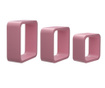 Set 3 rafturi de perete Cube Rounded Pink