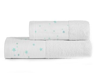 Set 2 prosoape de baie Stars Azul