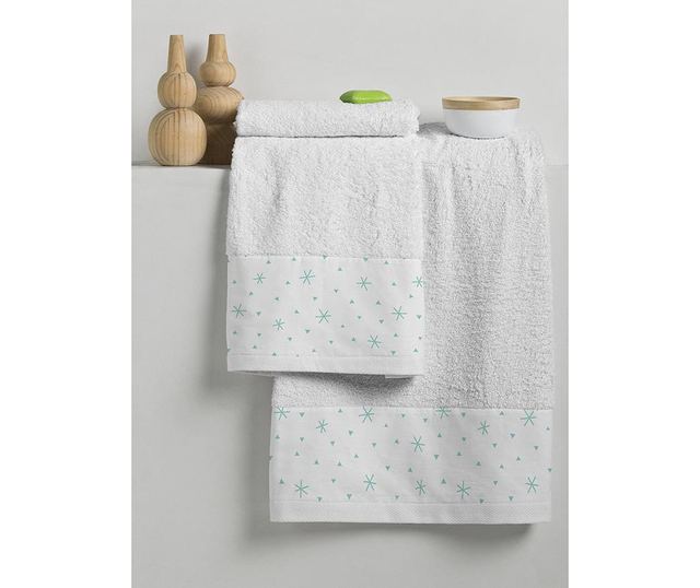 Set 2 prosoape de baie Asterisk Azul