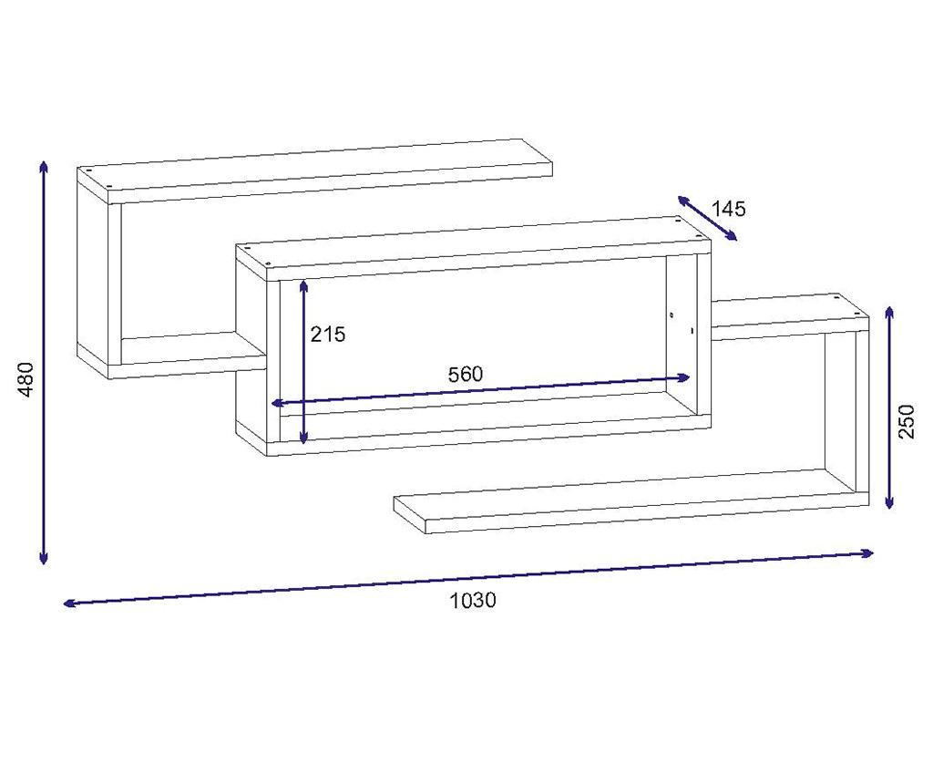 Janison Fehér Fali Polc - 4