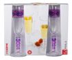 Set 3 čaše za šampanjac Perla Fuchsia 165 ml