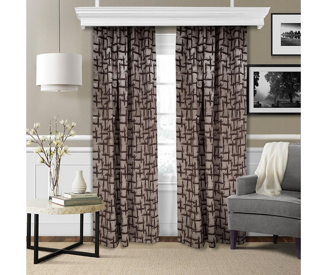 Set 2 draperii Else Dark Brown 150x260 cm