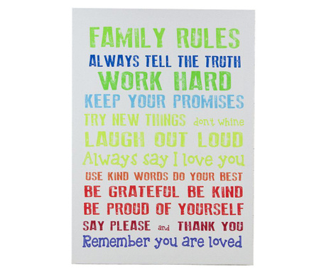Slika Family Rules White 50x70 cm