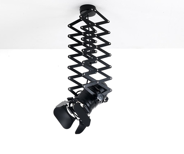 Lustra cu extensie sistem pantograf Tomasucci, Extension Black, aluminiu, negru, 12x12x22 cm