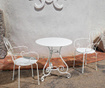 Masa pentru exterior Bizzotto, Etienne White, otel cu invelis de vopsea pulbere, 70x70x72 cm, alb